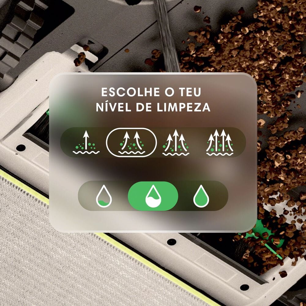 4 níveis de sucção. 3 níveis de líquido